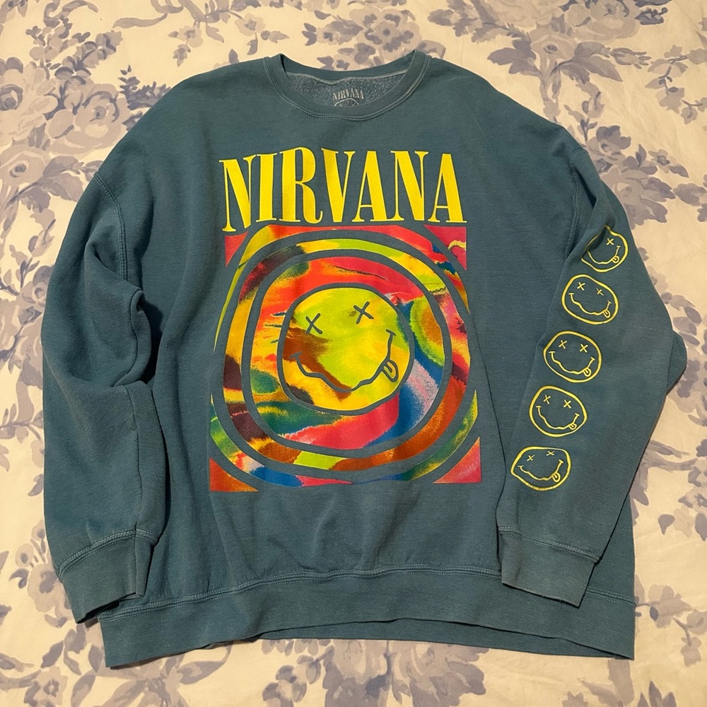Urban Outfitters Nirvana Blue Sweatshirt